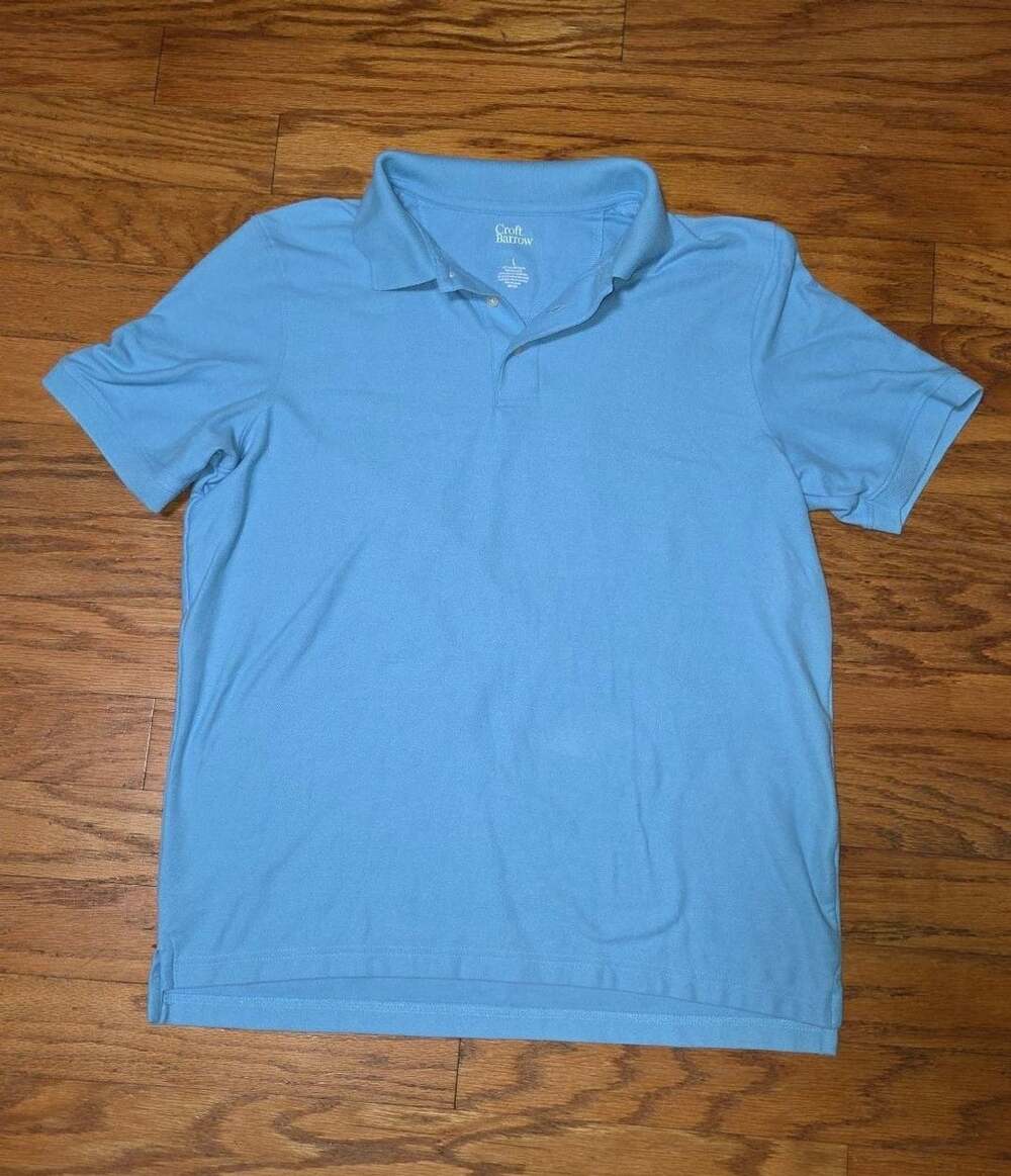 Croft & Barrow Men's Regular Fit Pique Polo Shirt in Light Blue